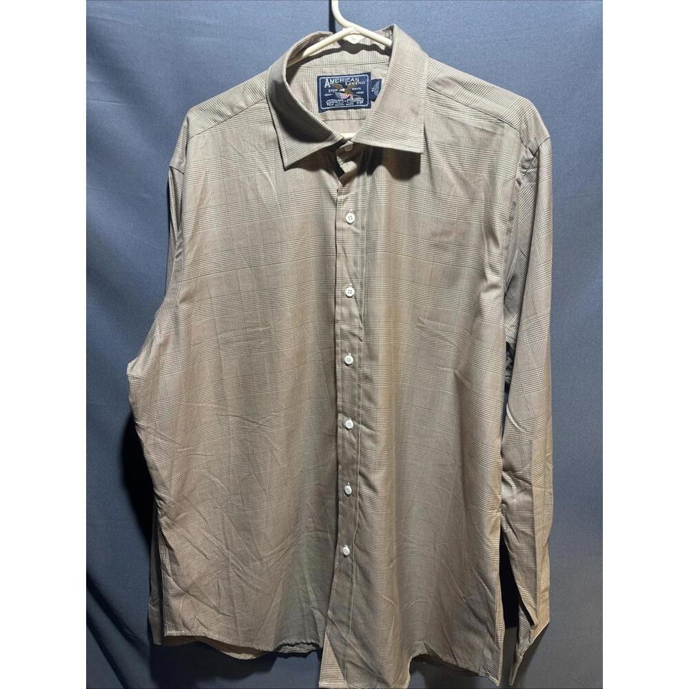American Living men's XL long-sleeve button-down plaid shirt XL#394
